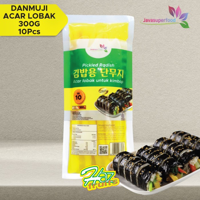 

Danmuji Panjang|Pickled Radish|Acar Lobak Untuk Kimbap Isi 10 - 300g