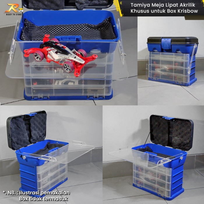 Tamiya Meja Lipat Akrilik Box Krisbow Tamiya Mini 4WD Krisbow Tool Box - Bening
