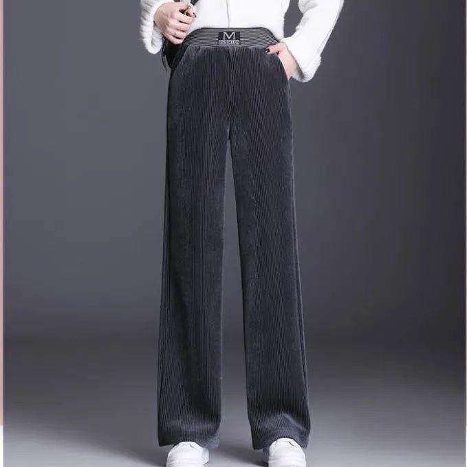 IMPORT STRIPES CORDUROY WINTER THERMAL PANTS WOMAN CELANA PANJANG WANITA MUSIM DINGIN CORDUROY