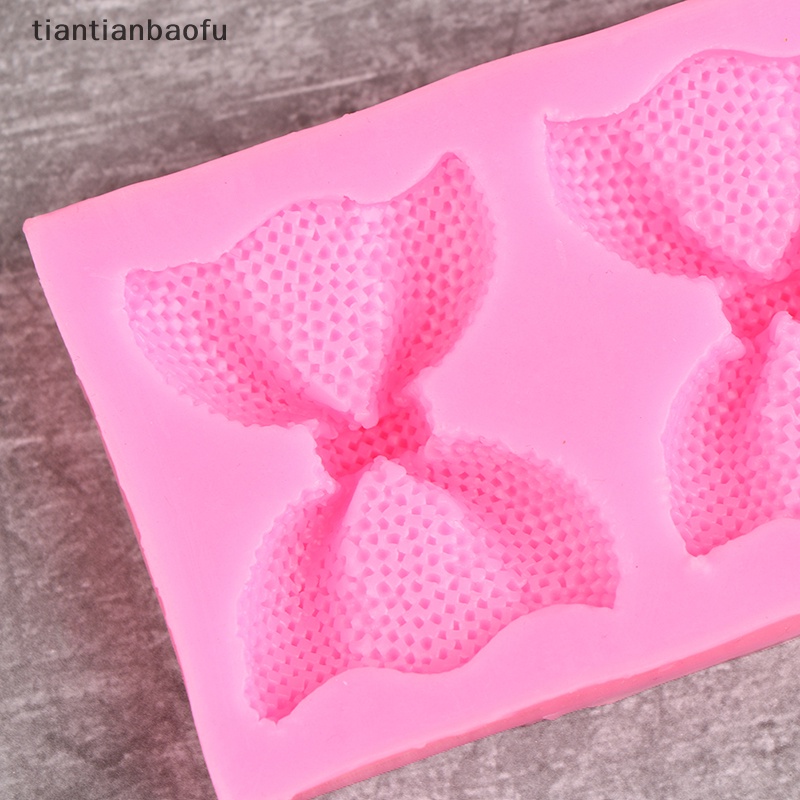[tiantianbaofu] 1pc Cetakan Silikon Ikatan Simpul Kecil 3D Untuk Topper Kue Fondant Cetakan Coklat Butik