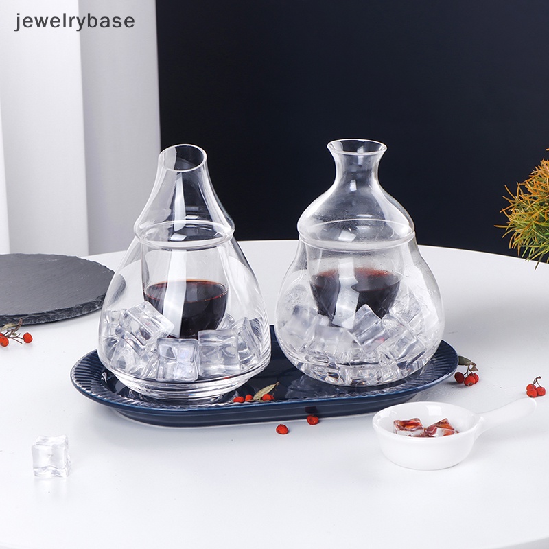 [jewelrybase] Glass Ice Bucket Red Wine Decanter Dispenser Anggur Whiskey Decanter Bar Alat Butik