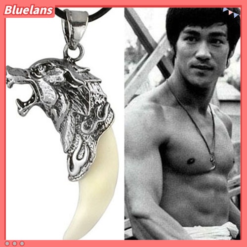 [BLS] Pria Berani Keren Serigala Kepala Gigi Liontin Kalung Mendominasi Perhiasan Fashion Hadiah