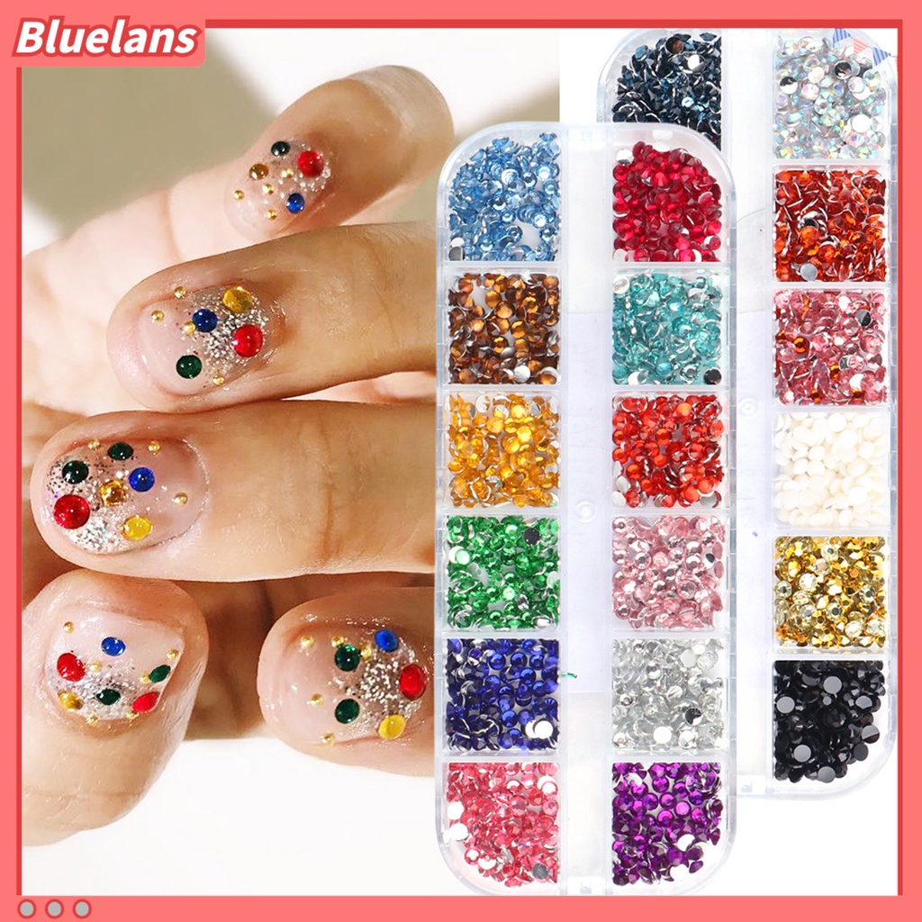 [BLM] Nail Resin Berlian Imitasi Flat Back Mempercantik Kuku 3mm 3D Manicure Nail Art Dekorasi Untuk Anak Perempuan