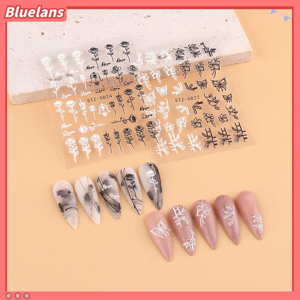 [BLM] Stiker Kuku Lovely DIY Paper Classic Camellia Stiker Dekorasi Kuku Untuk Wanita