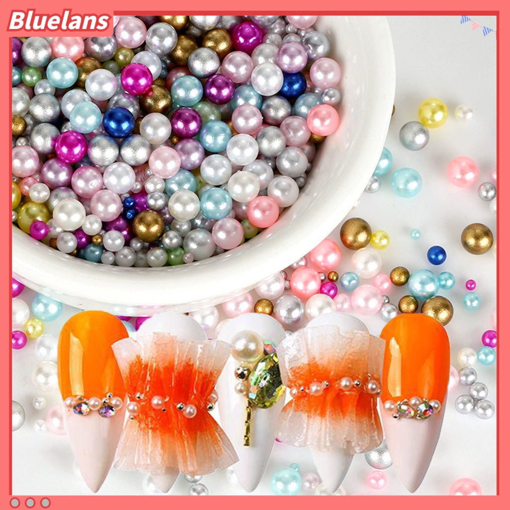 [BLM] 1tas Hiasan Kuku Shiny Stunning Efek Visual Warna Hidup Finishing Matte Ramah Lingkungan Hias ABS Mutiara Imitasi Manik Longgar Dekorasi Kuku Perlengkapan Kuku