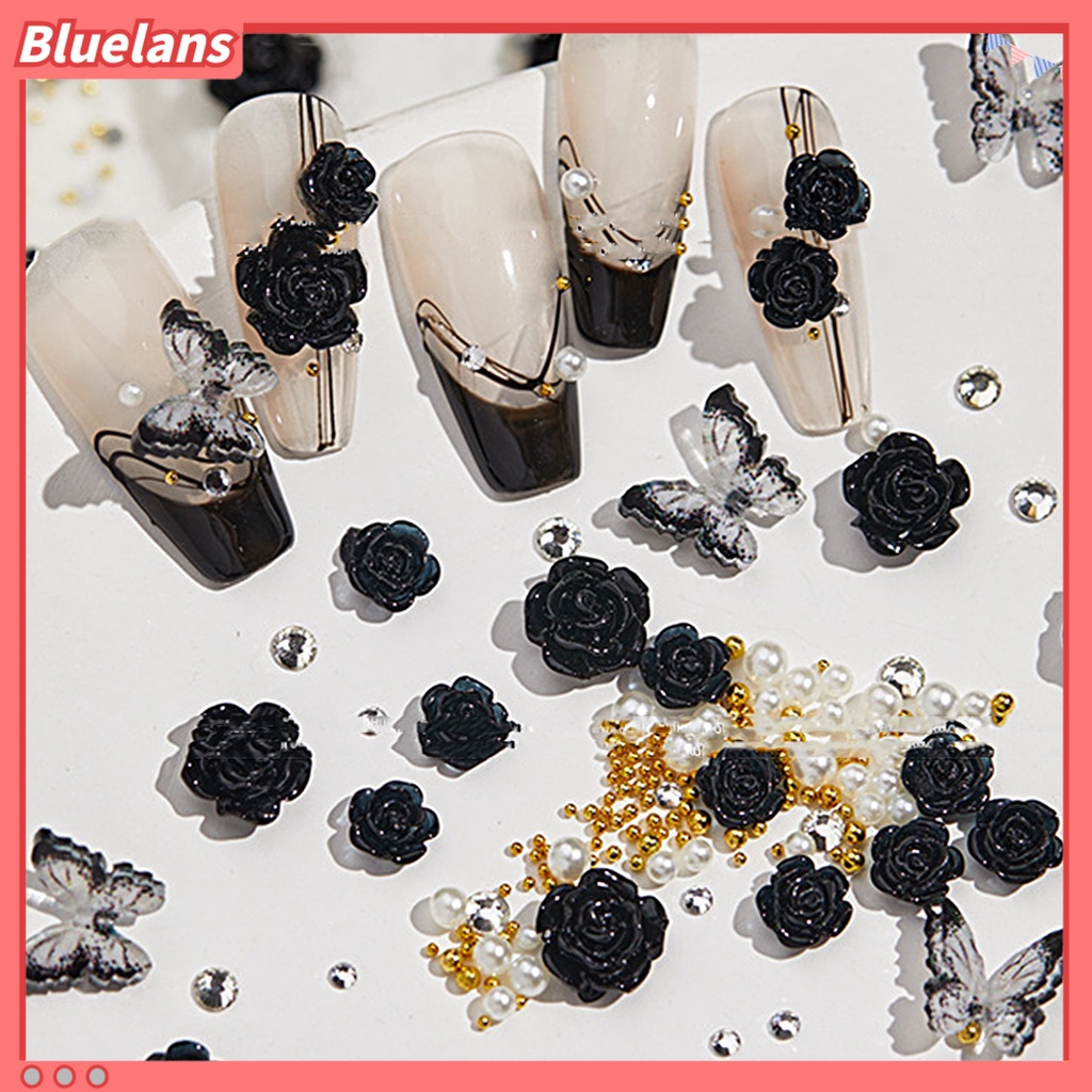 [BLM] 1kotak Hiasan Kuku Tampil Realistis Efek Visual Mengkilap Bentuk Kreatif Tidak Luntur Ornamen Kuku Camelia 3D DIY Desain Manicure Untuk Salon Kuku