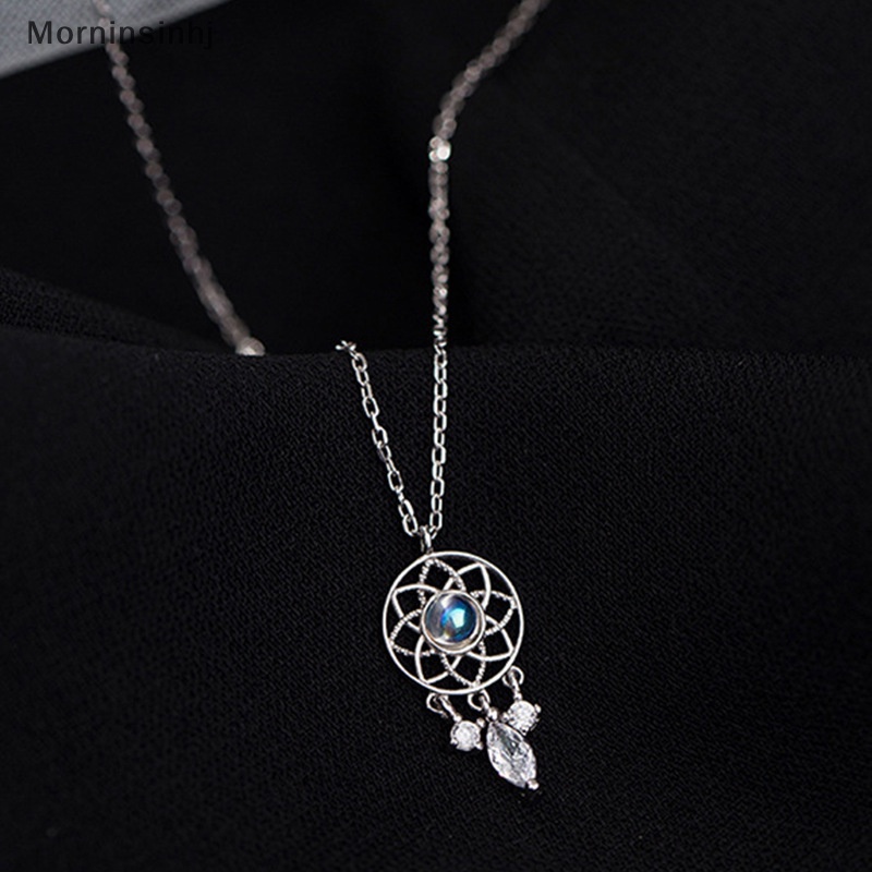 Mornin Fashion Kristal Rumbai Moonstone Dream Catcher Charm Kalung Untuk Wanita Kreatif Liontin Elegan Pesta Kalung Perhiasan Hadiah id