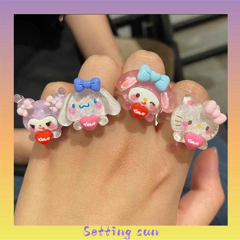 Cincin Couple Plastik Bahan Warna Lucu korea Fashion Sederhana Gaya Untuk Pria Dan Wanita TN