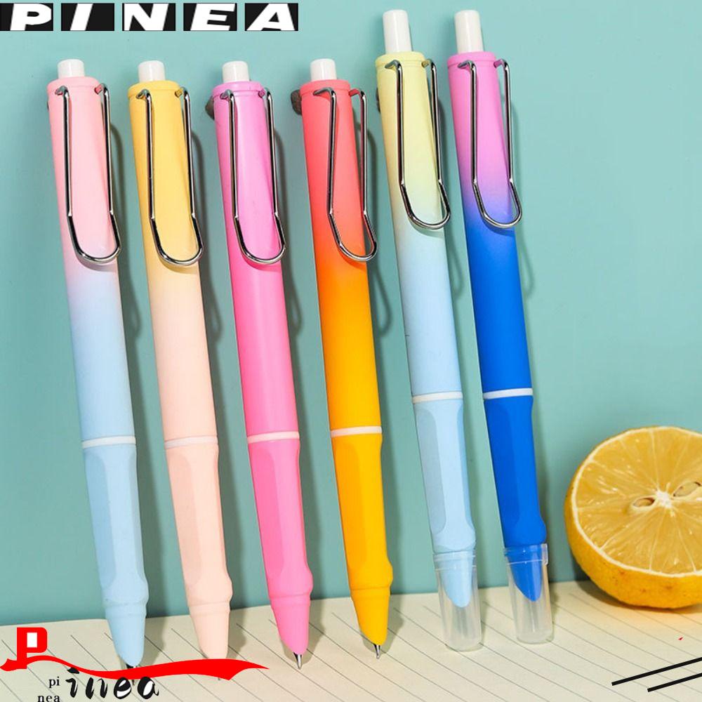 Nanas 5 Pcs Fountain Pen Hadiah Siswa Gradien Warna Converter Filler Tekan Tipe EF Nib