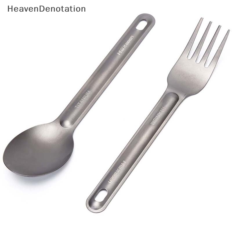 [HeavenDenotation] 1pc Garpu Sendok Titanium Ringan Untuk Peralatan Makan Camping Outdoor HDV