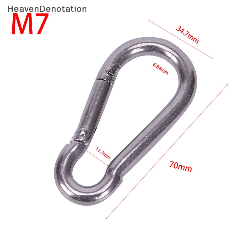 [HeavenDenotation] 304gantungan Kunci Kait Snap Carabiner Pegas Stainless Steel Quick Link Lock Buckle HDV