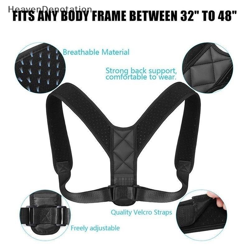 [HeavenDenotation] Adjustable Unisex Back Brace Support Invisible Shoulder Posture Corrector Belt HDV