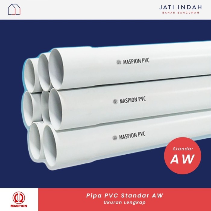 MASPION Standar AW Pipa PVC Paralon / Pralon Ukuran 1/2 sampai 2-1/2 inch