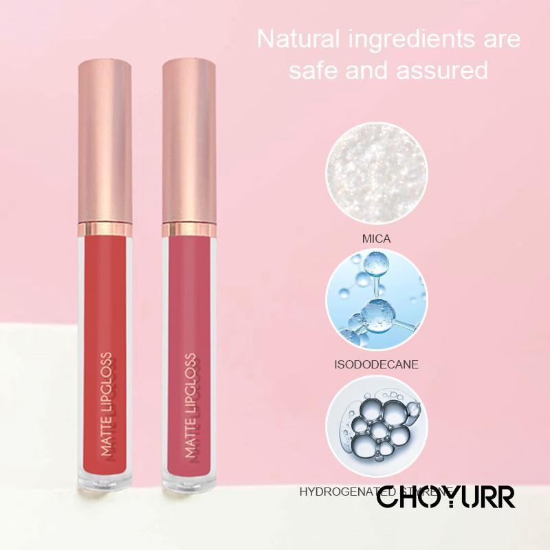 【COD】Lip Gloss Beludru Matte Lip Gloss Tidak Memudar Lipstik Pelembab Tahan Lama-CH