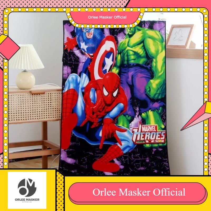 Handuk Anak Karakter 70x140CM Microfiber Tidak Bikin Alergi, Sangat Menyerap, Tidak Gatal, Lembut dan banyak motif