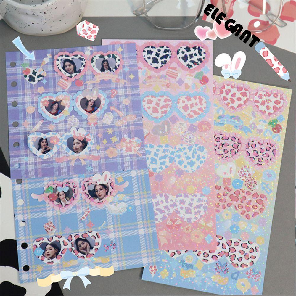 [Elegan] Border Shiny Sticker Lucu Ins Album Kartu Idola Leopard DIY Scrapbooking