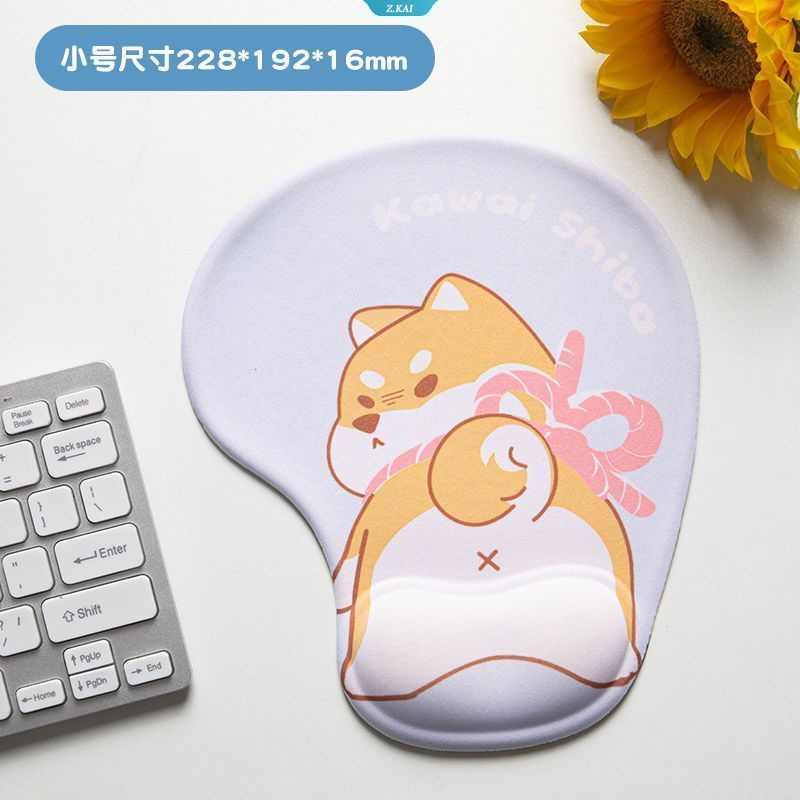 Kartun Lucu Shiba Inu 3D Tahan Lama Mouse Pad Untuk Anak Perempuan Rumah Kantor Nyaman Silikon Memory Foam Gaming Mouse Pad [ZK]