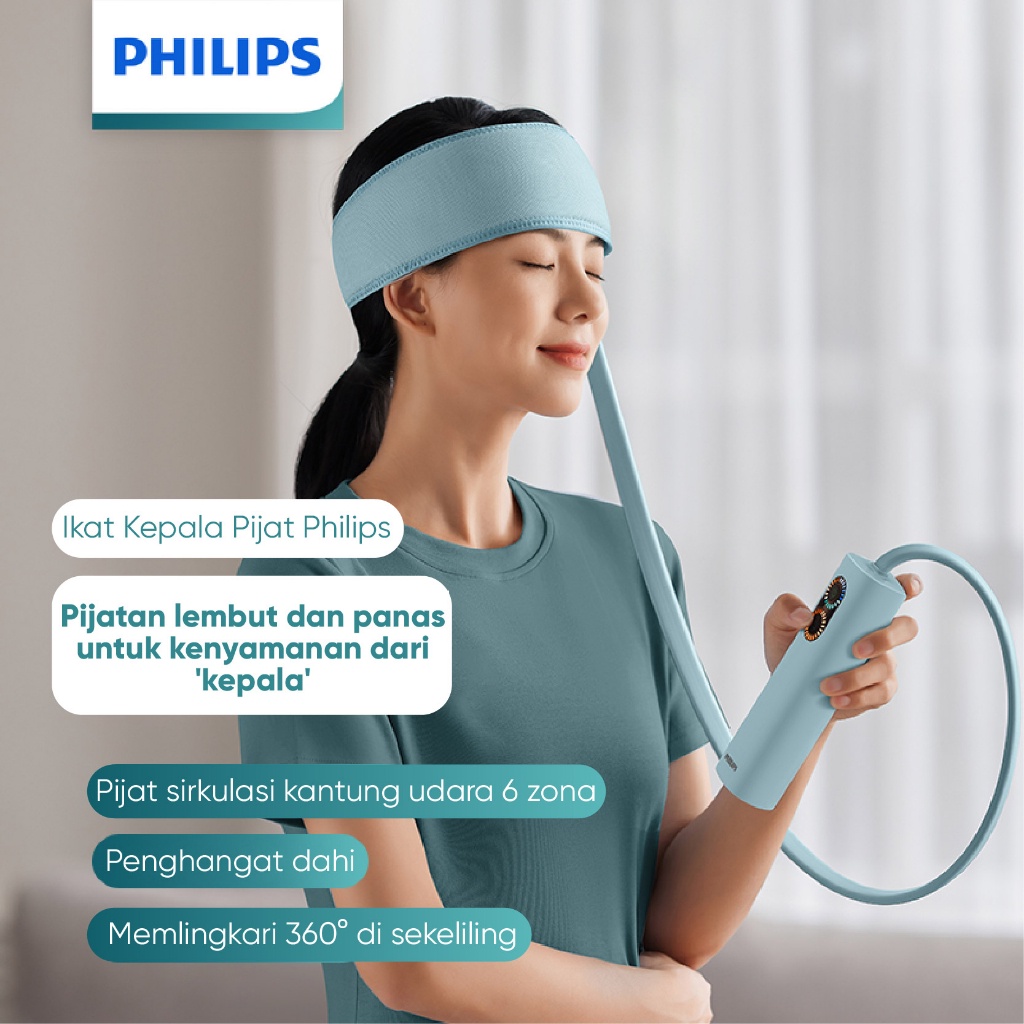 Philips massage Pijat Airbag 360 ° surround Head/Three temperature adjustable/2200mAH Battery PPM1321