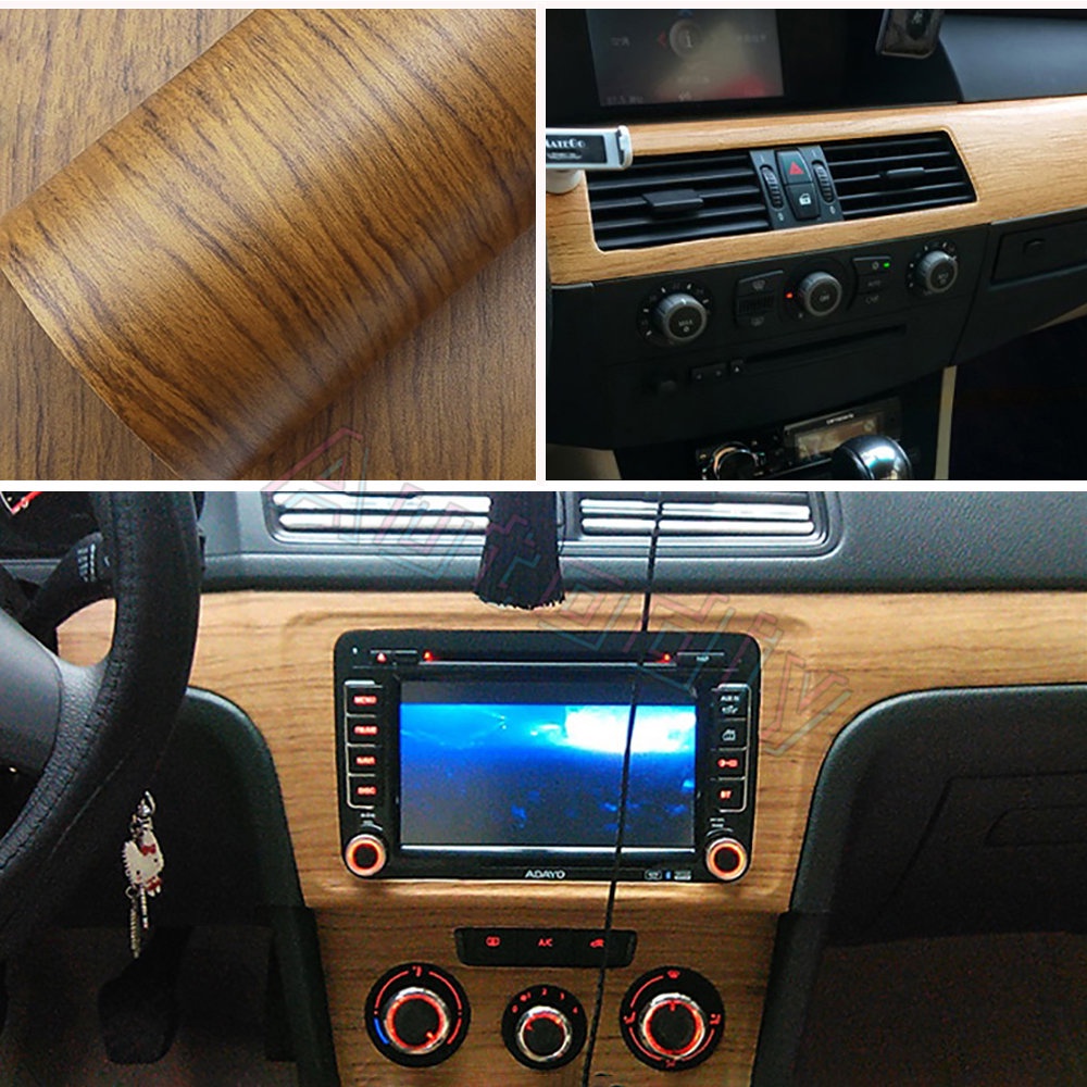 100*30cm Serat Kayu Wrap Film Stiker Mobil Gaya Retro Decals Auto Interior Wood Textured Film Self-adhesive Wrap