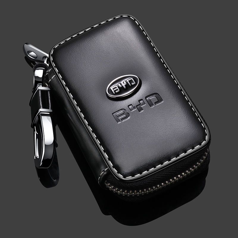 Byd Car Key Case Kulit Asli Car Smart Key Chain Gantungan Kunci Pengait Logam Untuk BYD ATTO 3 dolphin Aksesoris