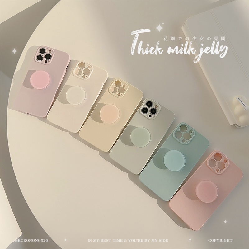 Casing TPU Soft Jelly Susu Tebal Simple HP iP iPhone 11 12 13 14 Plus Pro Max FTD Cewek Wanita Casing Apple