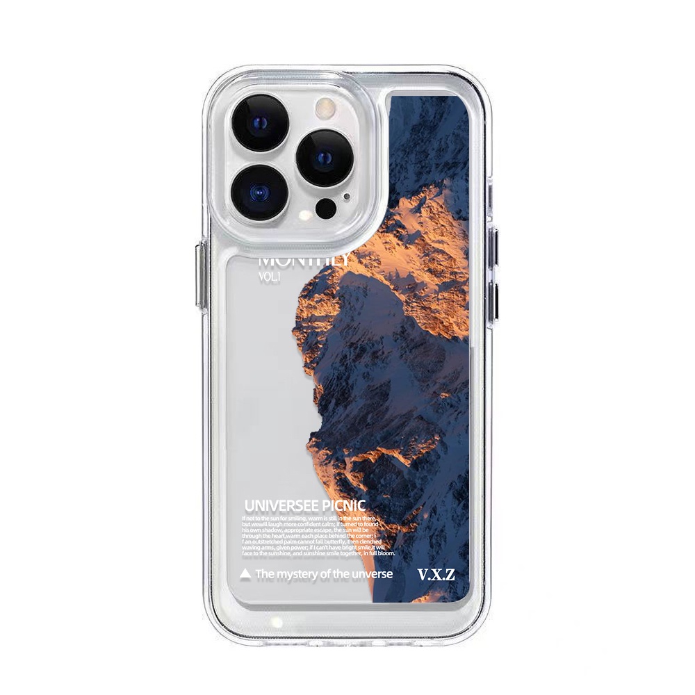 Casing Gunung Salju Untuk Vivo Y12S Y17 Y16 Y12 Y15 Y11 Y20 Y20S Y20i Y19 Y91C Y91 Y95 Y93 Y15S Y15A Y33S Y33T Y21 Y21S Y21T Y51 Y52S Y53S Y02 NEX3 Akrilik Space TPU Back Cover