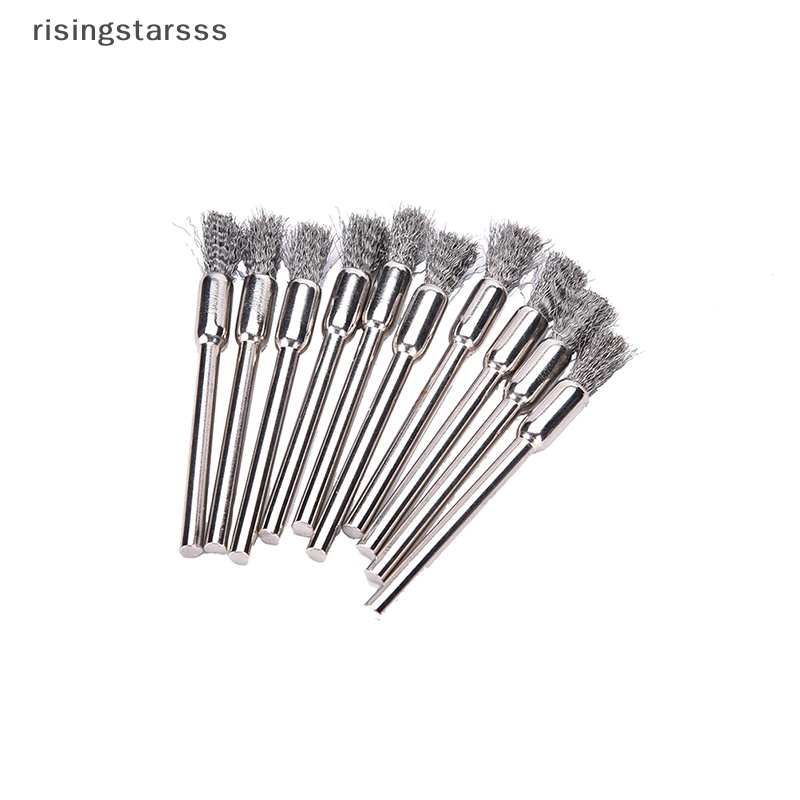 Rsid Span-New New 10pc Sikat Kawat Mini Brushes Cup Wheel Untuk Gerinda Atau Bor 3x5mm Jelly