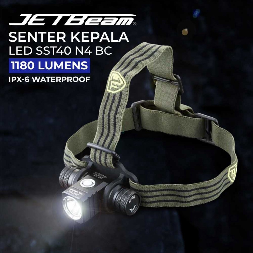 Headlamp Senter Kepala LED 1180 Lumens 150m Waterproof Rechargeable