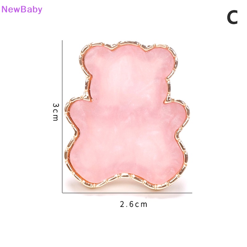 Newbaby Resin Stone Nail Art Palette Finger Ring Kuku Palsu Tips Color Mixing Display ID