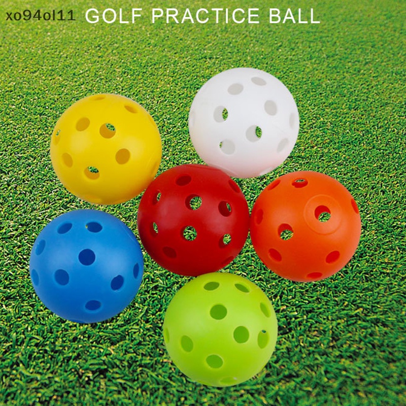 Xo 10Pcs Bola Golf Indoor Outdoor Whiffle Airflow Bola Latihan Golf OL