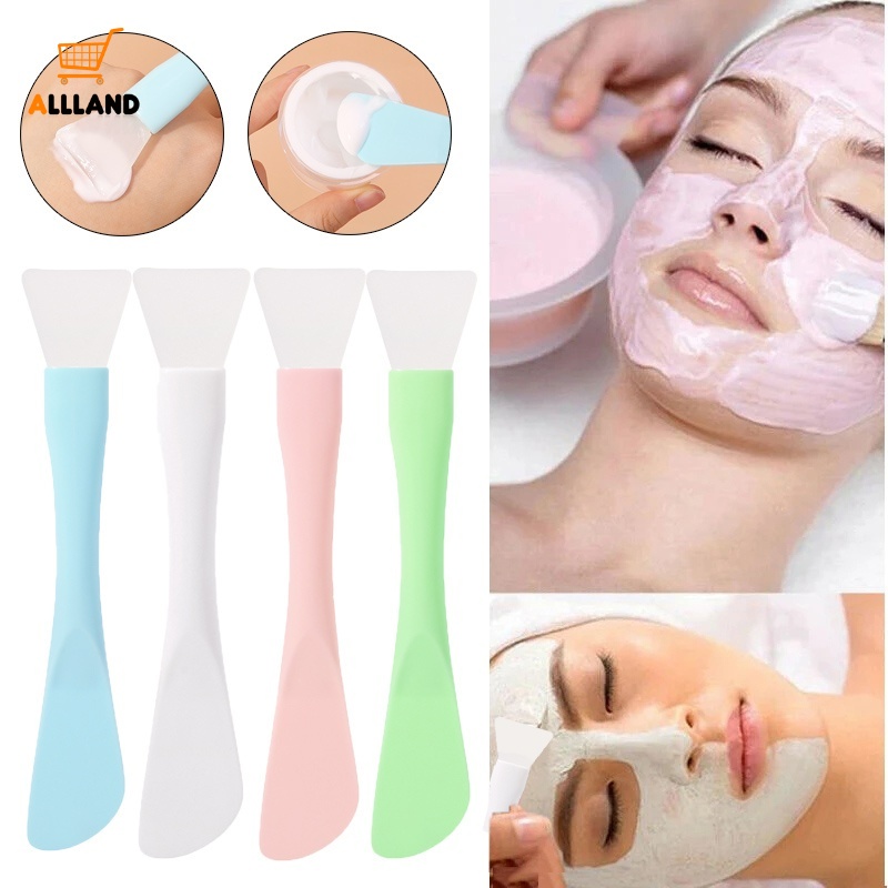 4warna Kuas Masker Wajah Silikon/ Profesional Sikat Blending Berkepala Ganda/ DIY Mud Film Menyesuaikan Alat Kecantikan