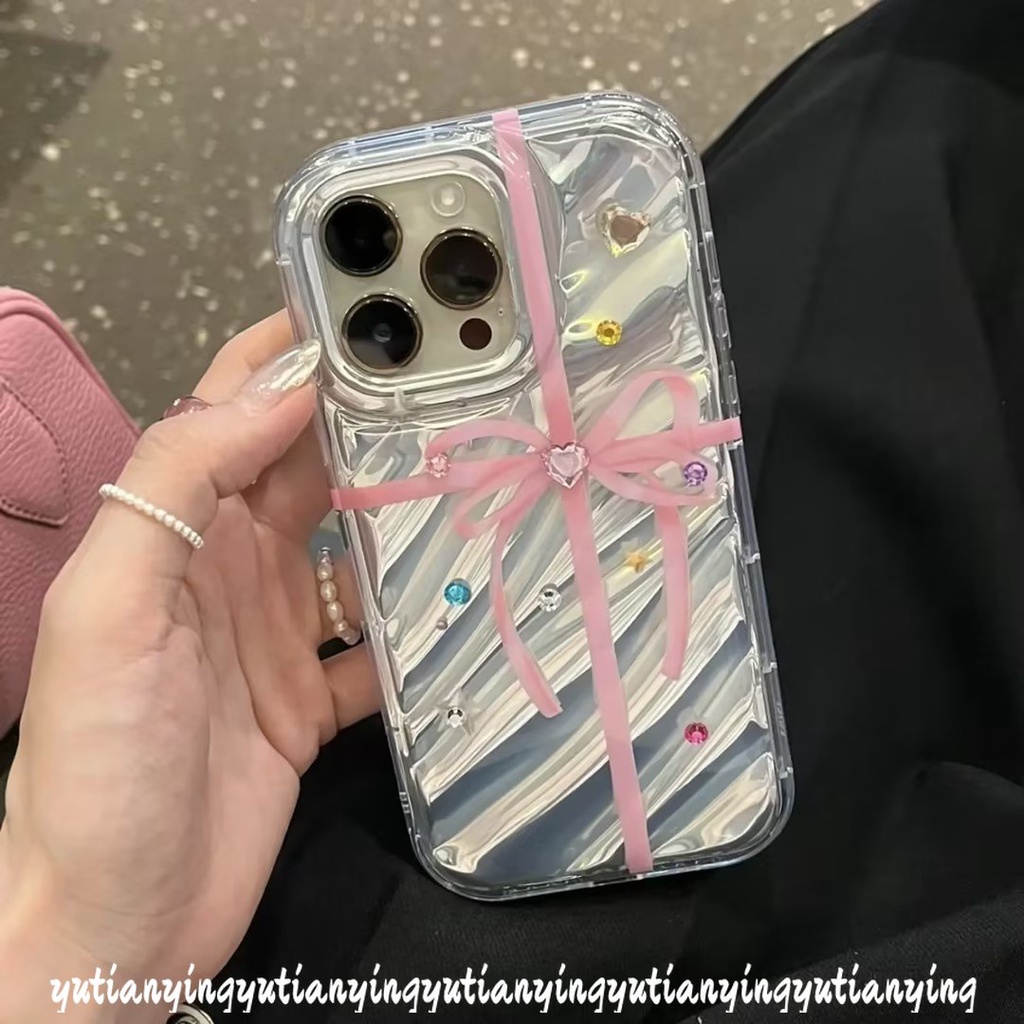 Case Kerut Stereo 3D Kompatibel Untuk IPhone 7Plus 7 8 6S 6plus XR XS X Max11 14 13 12 Pro Max SE 2020mewah Dazzle Kartu Warna Kreatif Surat Sederhana Fantasi Butterfly Cover