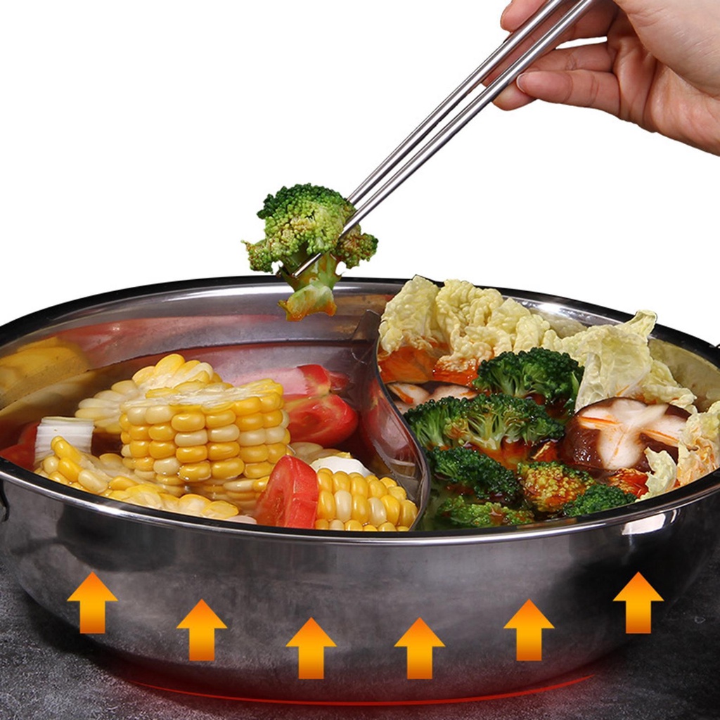 Hot Pot Pan Kitchenware Panci Masak Panas Profesional Dengan Tutup Kaca Untuk Pesta