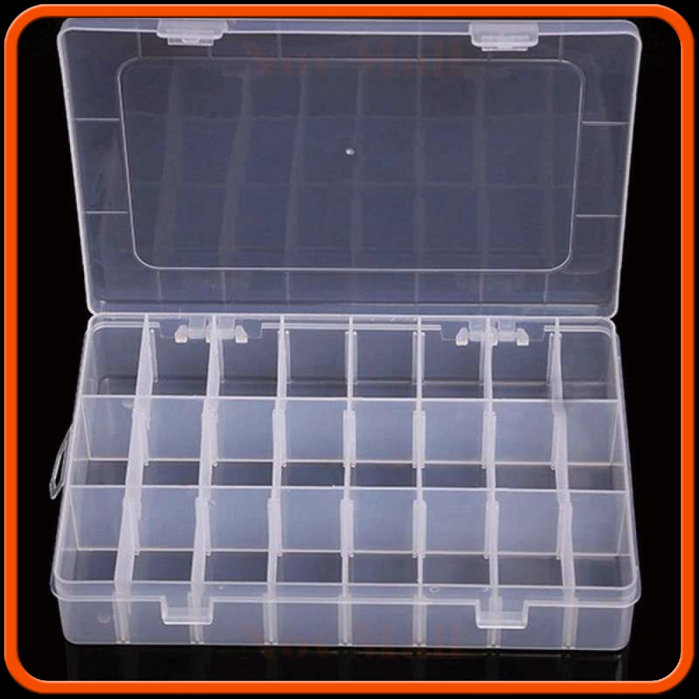 Kotak Penyimpanan Perhiasan Adjustable Grid Box 24 Slot - J24D