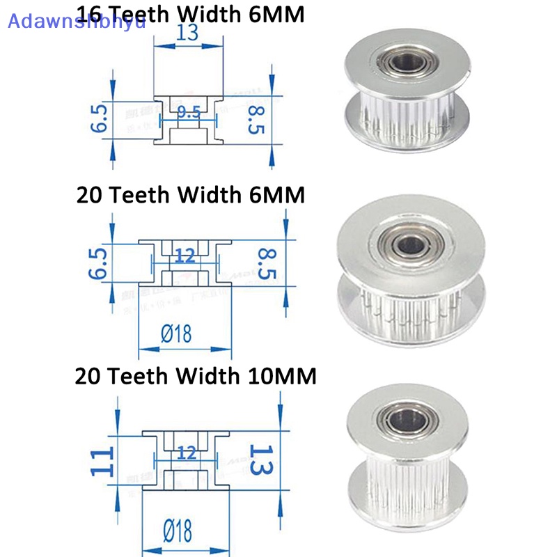 Adhyu GT2 Idler Timing Pulley Bearing 16T 20T 3/5mm Bore F 6mm Belt Reprap 3D Printer  Id