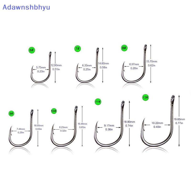 Adhyu 100pcs /box Kail Pancing Baja Karbon Lingkaran Tunggal Fishhook Memancing Aksesoris ID