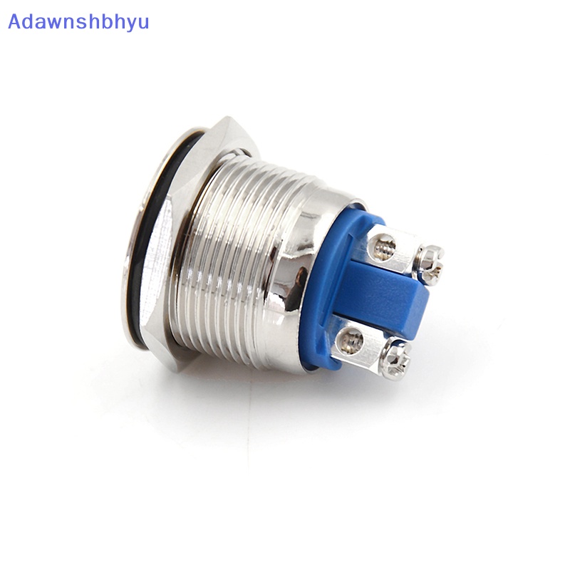 Adhyu 1PC 19mm Tahan Air Perak momentary metal push button switch flat top switch ID