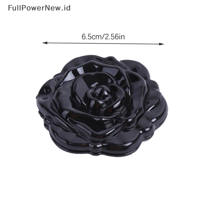 Power Mirror Retro Bunga Mawar Cermin Rias Saku Kecil Cermin Tangan Dua Sisi ID