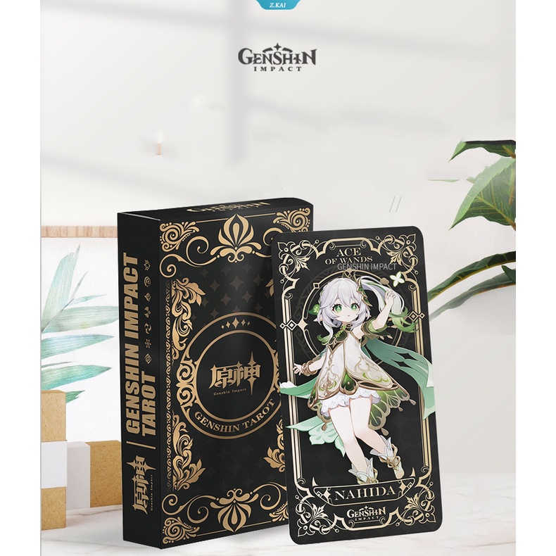 Genshin Impact Nahida Tarot Cards Desain Multi Karakter Dua Sisi Anime Card Game Lucu Kartu Siswa Inovasi Permainan Mainan Anak Hadiah [ZK]