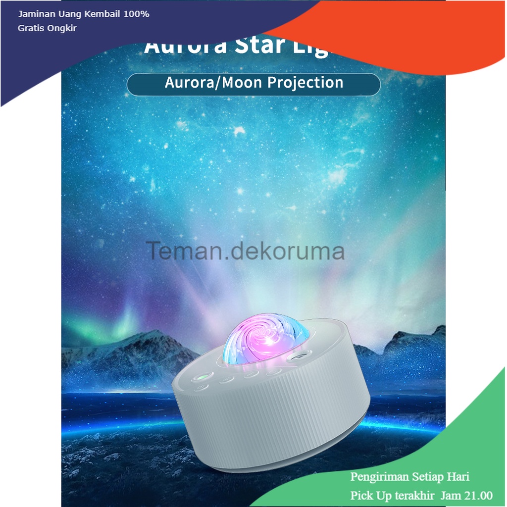 TD - LMP Aamasun Lampu Tidur Proyektor Galaxy 14 Color Modes with Music 4W - AA-4