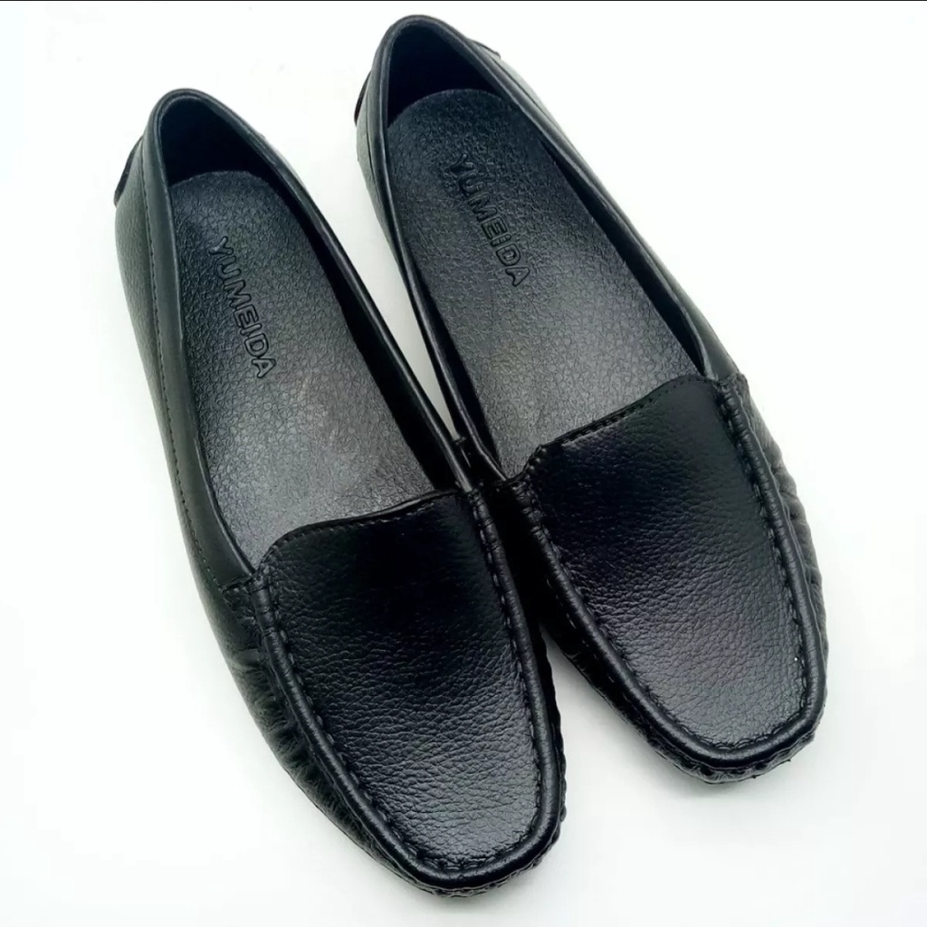 COD.. Sepatu karet yumeida sp-f085 L all black sepatu pantofel kerja wanita slip on yumeida sepatu formal wanita yumeida