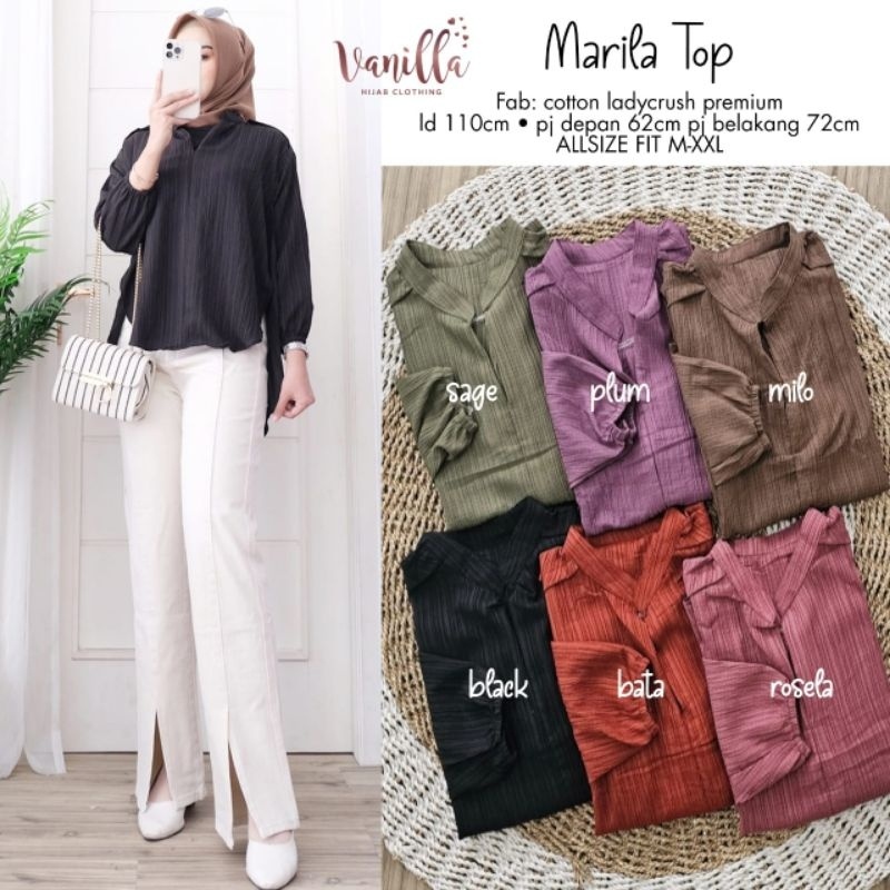 MARILA TOP ORI VANILLA | Cotton Ladycrush premium