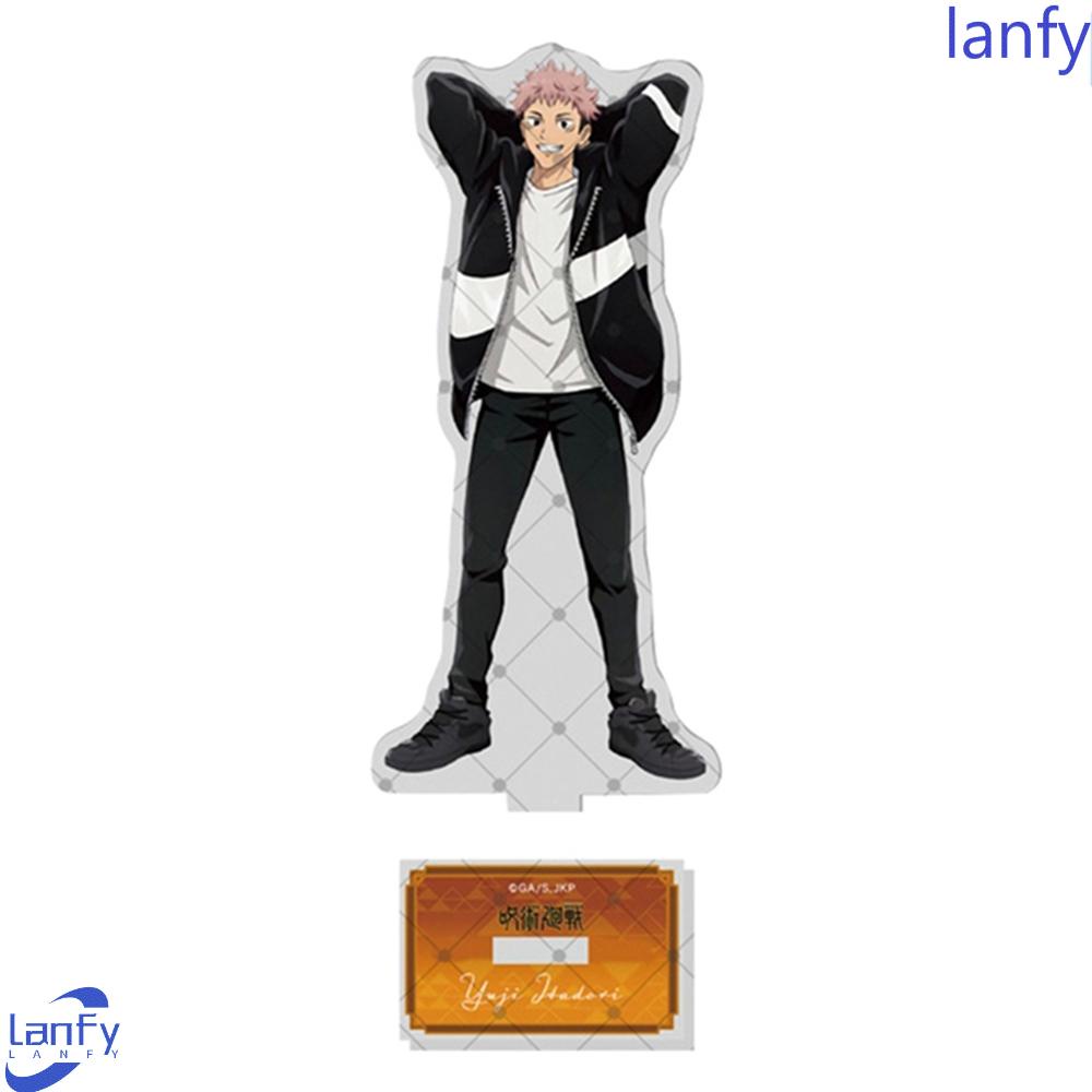 Lanfy Jujutsu Kaisen Figure Stand Action Figure Akrilik Dekorasi Meja Model Piring Standing Plate Figure Model Piring Itadori Yuuji