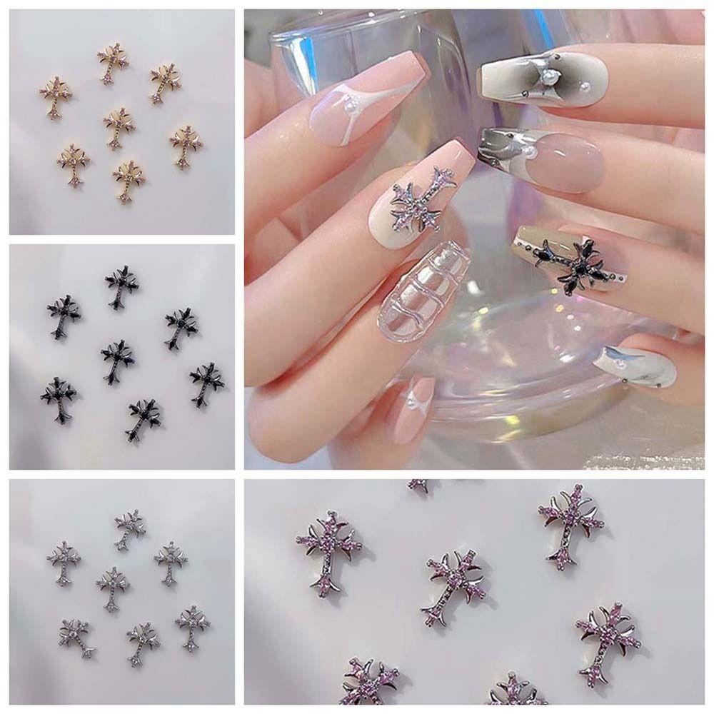 Mxbeauty Hiasan Kuku Perhiasan Kuku Silang Manicure Zircon Untuk Wanita