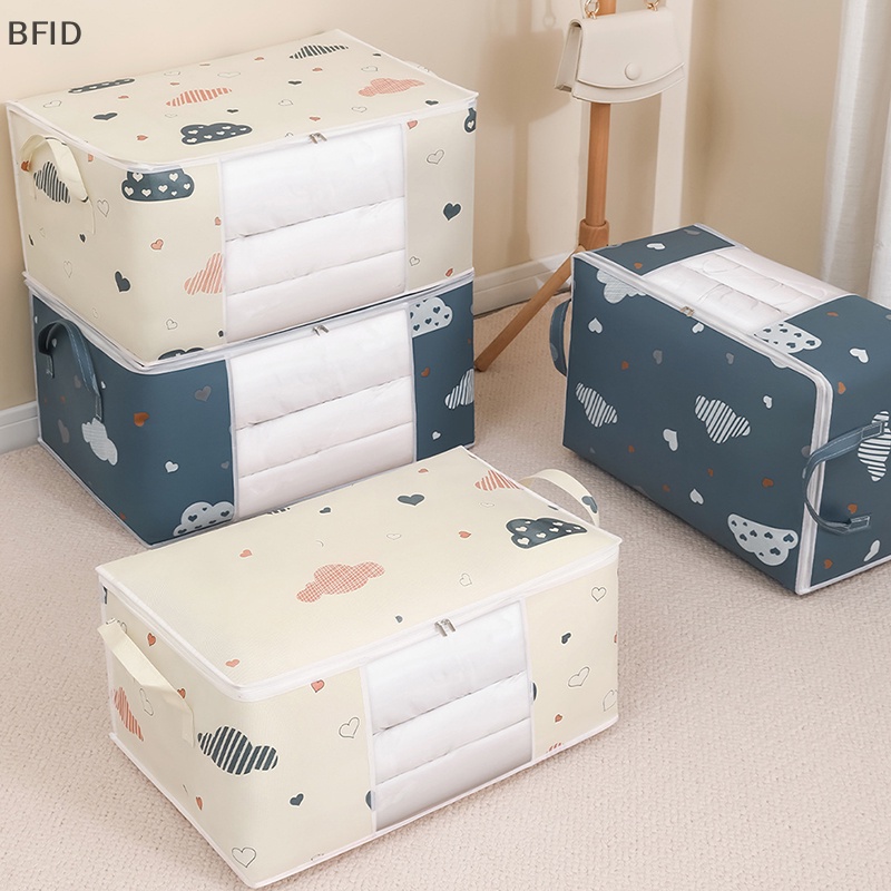 [BFID] Lemari Pakaian Organizer Kapasitas Besar Quilt Storage Bag Kotak Pakaian Wadah Tempat Tidur Kain Polyester Tas Penyimpanan Tahan Debu [ID]