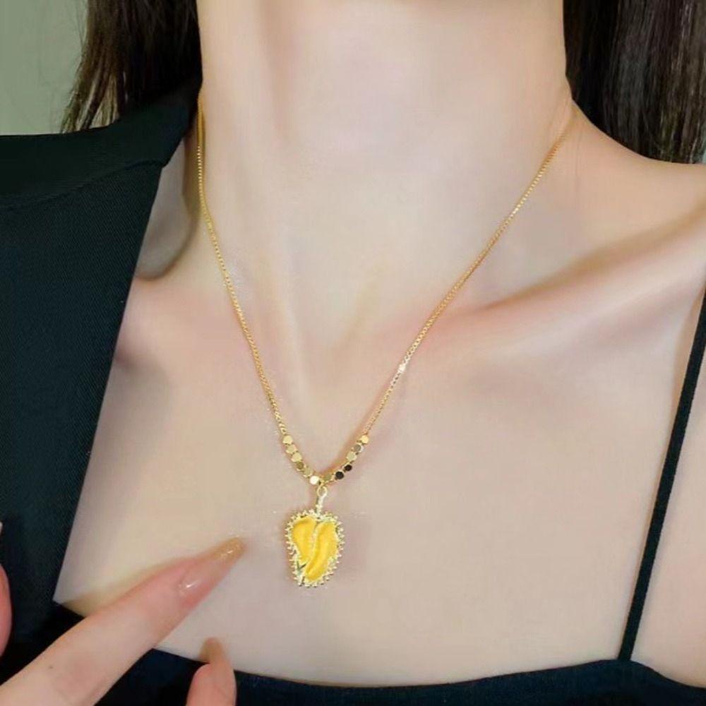 Needway Durian Liontin Menyegarkan Aksesoris Leher Emas Unik Alloy Fashion Kalung Untuk Wanita