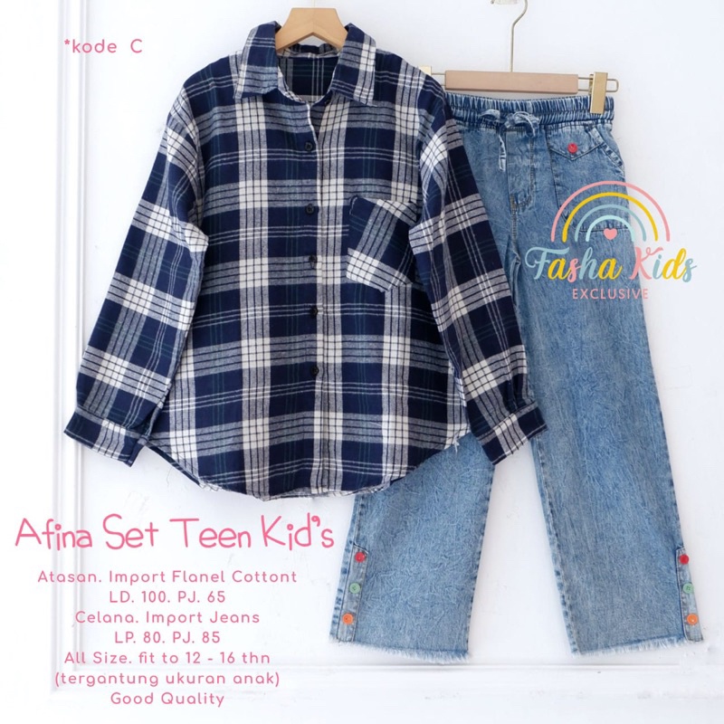 AFINA SET TEEN KIDS (12-16th) ORI FASHA KIDS | Setelan Anak Perempuan