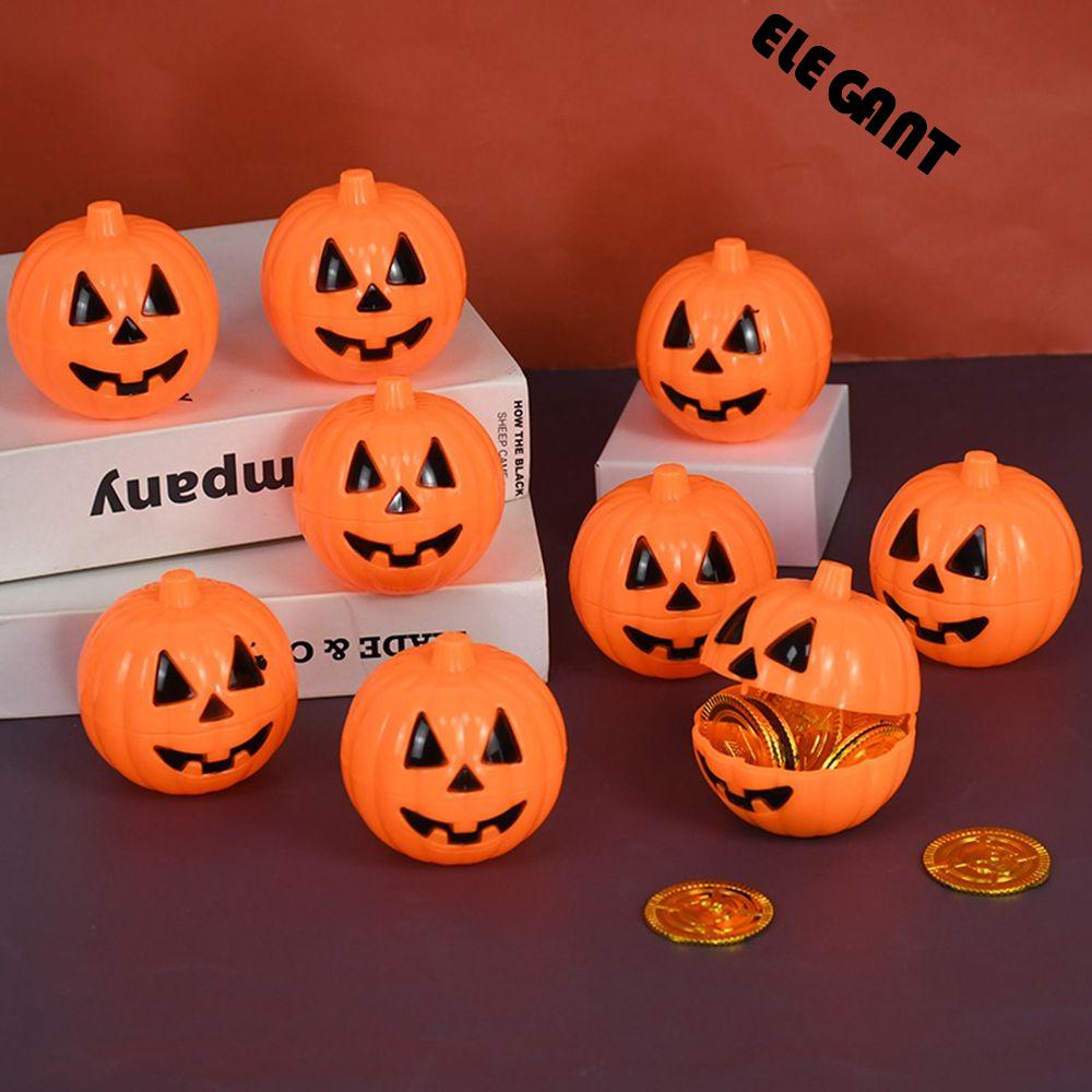 [Elegan] Candy Box Hollow Orange Festival Dekorasi Pesta Ornamen Trick or Treat Plastik