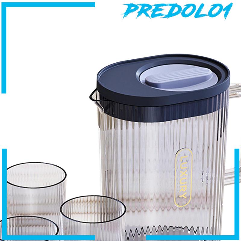 [Predolo1] Pitcher Air Besar Pitcher Air Panas Atau Dingin Dengan 4gelas Anti Bocor Dengan Tutup Dan Pegangan 70oz Lemon Kettle Cold Water Juice Jar Untuk Rumah Tangga