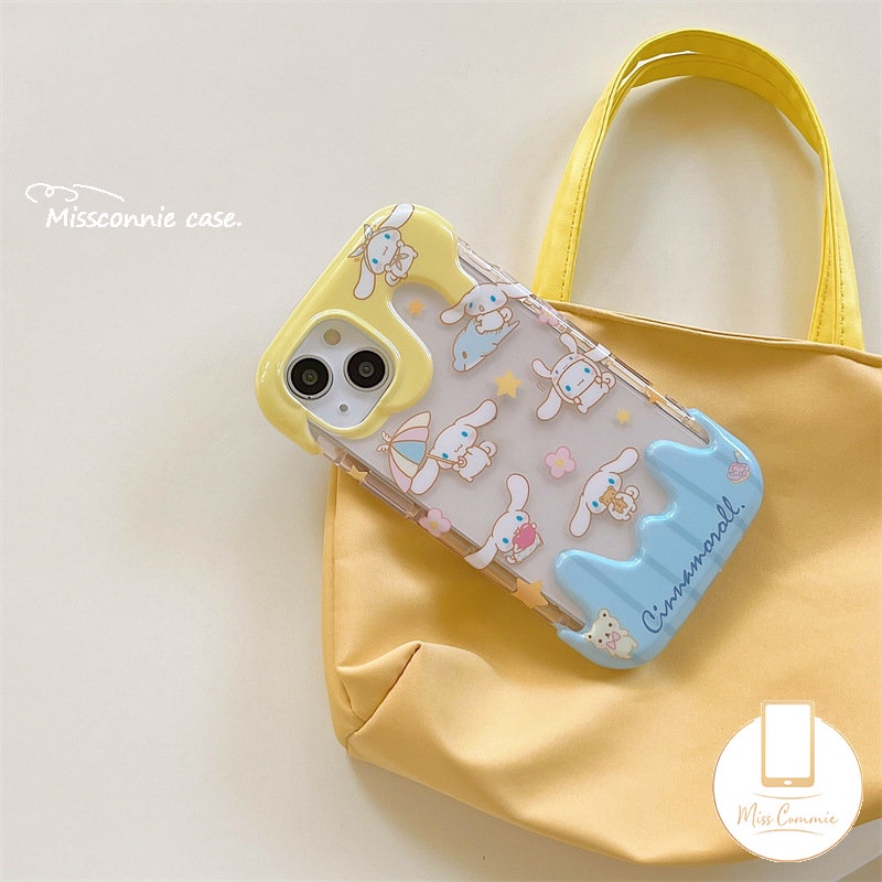 IPHONE Musim Panas Kartun Indah Laurel Dog Case Kompatibel Untuk Iphone11Xr 7Plus 11 13 12 14 Pro Max7 8 Plus X XS Max Permen 3D Es Krim Lembut Tpu Cover